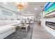 Open-concept living space that seamlessly connects the living room, dining area, and kitchen at 8148 Sternway Rd, Sarasota, FL 34240