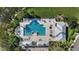 Aerial view of community pool, lounge area, spa, and meticulous landscaping at 1539 Ormond Ter, Parrish, FL 34219