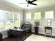 Functional home office with natural light, a modern desk setup, and elegant decor at 1539 Ormond Ter, Parrish, FL 34219