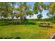 Charming park picnic area with mature shade trees and multiple picnic tables for Gathering gatherings at 1862 Rita St, Sarasota, FL 34231