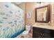 Bathroom with a shower and bath featuring a vanity with a light-colored countertop at 18620 Cortes Creek Blvd, Spring Hill, FL 34610
