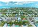 Beautiful aerial view of a coastal community, showcasing vibrant homes surrounded by lush greenery, close to the ocean at 315 Magnolia Ave, Anna Maria, FL 34216