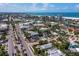 Scenic aerial view featuring a coastal city with beach and ocean views and luxury waterfront homes at 335 Arthur Dr, Sarasota, FL 34236