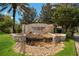 Park Ridge Condominium stone sign with cascading waterfall feature at 3402 Parkridge Cir, Sarasota, FL 34243