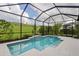 Screened pool with waterfall feature surrounded by lush greenery, offering a private outdoor oasis at 5532 Summit Gln, Bradenton, FL 34203