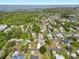 Overhead view of a neighborhood near the water with lush greenery and single-Gathering homes at 5988 Viola Rd, Venice, FL 34293