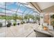 Enclosed patio featuring a hot tub, comfortable seating, and lush greenery, creating a perfect outdoor retreat at 5988 Viola Rd, Venice, FL 34293