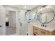 Modern bathroom featuring a glass shower, stylish vanity, and contemporary fixtures at 6641 Saint James Xing, University Park, FL 34201