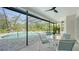 Screened-in lanai with outdoor seating area and views of the pool at 6641 Saint James Xing, University Park, FL 34201