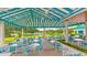 Spacious outdoor seating area with a covered patio and views of the lake and golf course at 6641 Saint James Xing, University Park, FL 34201