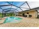Covered pool area with ample patio space and outdoor seating, perfect for relaxing and entertaining at 7410 61 E St, Palmetto, FL 34221