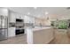 Modern kitchen with white cabinets, stainless steel appliances, and stylish backsplash at 946 N Beneva Rd # V26, Sarasota, FL 34232