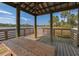 Wooden pavilion overlooking a tranquil lake, perfect for relaxation and enjoying nature at 12682 Shimmering Oak Cir, Venice, FL 34293