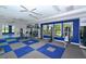Bright gym featuring modern fitness equipment and blue accent wall, promoting a healthy lifestyle at 12708 Aquamarine Ave, Bradenton, FL 34211