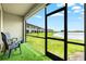 A cozy screened-in lanai with a view of the serene lake at 14835 Lyla Ter, Bradenton, FL 34211