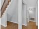 Hallway with wood-look tile flooring leading to other areas of the home at 3320 19Th Street E Ct, Bradenton, FL 34208
