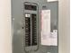 Open electrical panel showing circuit breakers and labeled functions for easy maintenance and identification at 4110 Longhorn Dr, Sarasota, FL 34233