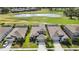 Desirable neighborhood aerial view, showcasing meticulously landscaped yards, and a serene pond at 6377 Mighty Eagle Way, Sarasota, FL 34241