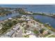 Breathtaking aerial view of a waterfront community with easy access to the bay at 715 Fontana Ln, Bradenton, FL 34209