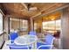 Spacious screened patio with ceiling fan and seating area for enjoying outdoor living and entertaining guests at 7926 Woodpointe Ct # 29, Sarasota, FL 34238