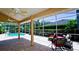 Spacious screened patio with a pool and comfortable seating area perfect for outdoor entertainment at 9102 12Th Nw Ave, Bradenton, FL 34209