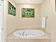 Bathroom featuring a luxurious soaking tub, beautiful fixtures, and elegant decor at 1233 N Gulfstream Ave # 401, Sarasota, FL 34236