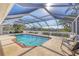 Enclosed pool area with comfortable seating and views of the serene backyard at 2005 21St W St, Palmetto, FL 34221
