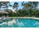 Backyard pool featuring a beautiful design, surrounding landscape, and ample seating, ideal for outdoor relaxation at 22343 Panther Loop, Bradenton, FL 34202