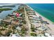 An aerial view shows how close the complex is to both the beach and the bay at 2729 North Beach Rd # 212, Englewood, FL 34223