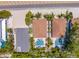 Aerial view of the property showcasing the pool, yard, and proximity to the beach at 3016 Gulf Dr, Holmes Beach, FL 34217