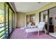 Bright sunroom with comfortable seating, scenic views, and access to the living area at 3500 El Conquistador Pkwy # 128, Bradenton, FL 34210