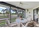 Screened lanai provides a tranquil seating area with views of the golf course at 3500 El Conquistador Pkwy # 132, Bradenton, FL 34210