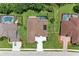 Birds eye view shows the home's location in the neighborhood and the screen enclosed pool at 5359 90Th Avenue E Cir, Parrish, FL 34219
