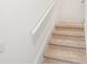 Carpeted stairs with a white handrail lead to the next level at 7003 Lancaster Ct, University Park, FL 34201