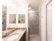 Bathroom boasts granite counters and a stand-up shower with custom tile at 16804 Vardon Ter # 307, Bradenton, FL 34211