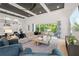 Bright living room with a spacious layout, modern furniture, and backyard access at 1954 Goldenrod St, Sarasota, FL 34239