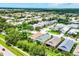 An aerial view of a suburban neighborhood featuring lush greenery, well-manicured lawns and diverse architectural styles at 2085 Mattamy Ct, Venice, FL 34292