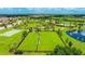 Large green dog park with separate areas for small and large dogs, perfect for pet lovers at 3504 Big Sky Way, Bradenton, FL 34211