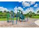 Community playground features climbing nets, a slide, and shaded areas for outdoor fun at 3504 Big Sky Way, Bradenton, FL 34211