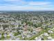 Suburban neighborhood aerial view featuring a private backyard pool and tree-lined streets at 3621 S Lockwood Ridge Rd, Sarasota, FL 34239