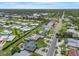 Drone shot of a home with a backyard pool, circular driveway, and easy access to nearby amenities at 3621 S Lockwood Ridge Rd, Sarasota, FL 34239