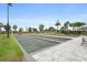 Bocce ball courts with lush landscaping, lighting, and seating at 4720 Arpino Ct, Bradenton, FL 34211