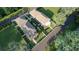 Overhead view displays roof design and placement of homes, highlighting private yard spaces and trees at 4759 11Th S Ave, St Petersburg, FL 33711