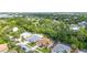 Expansive aerial shot of a neighborhood featuring mature trees, well-manicured lawns, and beautiful single-Gathering homes at 743 Stonecrest Dr, Sarasota, FL 34232
