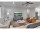Living room features comfortable seating, a modern TV, and decor at 105 Shore Rd, Nokomis, FL 34275
