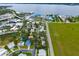 Aerial shot showing a neighborhood near the water with parks and nearby marinas at 1505 43Rd Avenue W Dr, Palmetto, FL 34221