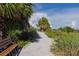Scenic walking path along the beach with lush palm trees and natural landscaping, offering a tranquil escape at 1505 43Rd Avenue W Dr, Palmetto, FL 34221