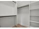 This closet features custom shelving and hanging rods at 1605 Landfall Dr, Nokomis, FL 34275