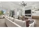 Modern living room with stylish decor, fireplace, and ample seating at 1605 Landfall Dr, Nokomis, FL 34275