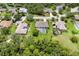 Sweeping aerial view showcasing the home's private pool, generous lot size, and desirable neighborhood setting at 1711 145Th E St, Sarasota, FL 34212